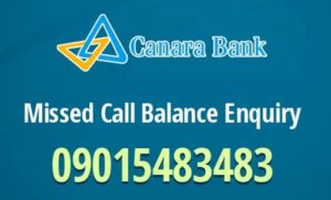 canara bank missed call number